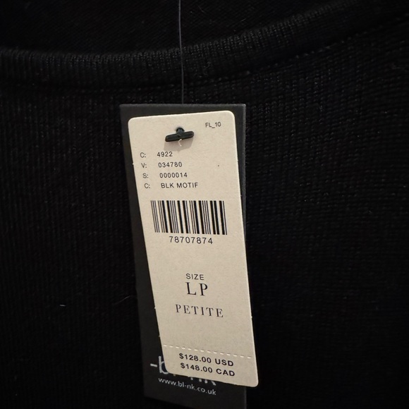 Anthropologie BL-NK Printed Sweater Sleeve Top Large Petite Black Floral Print - Picture 4 of 5